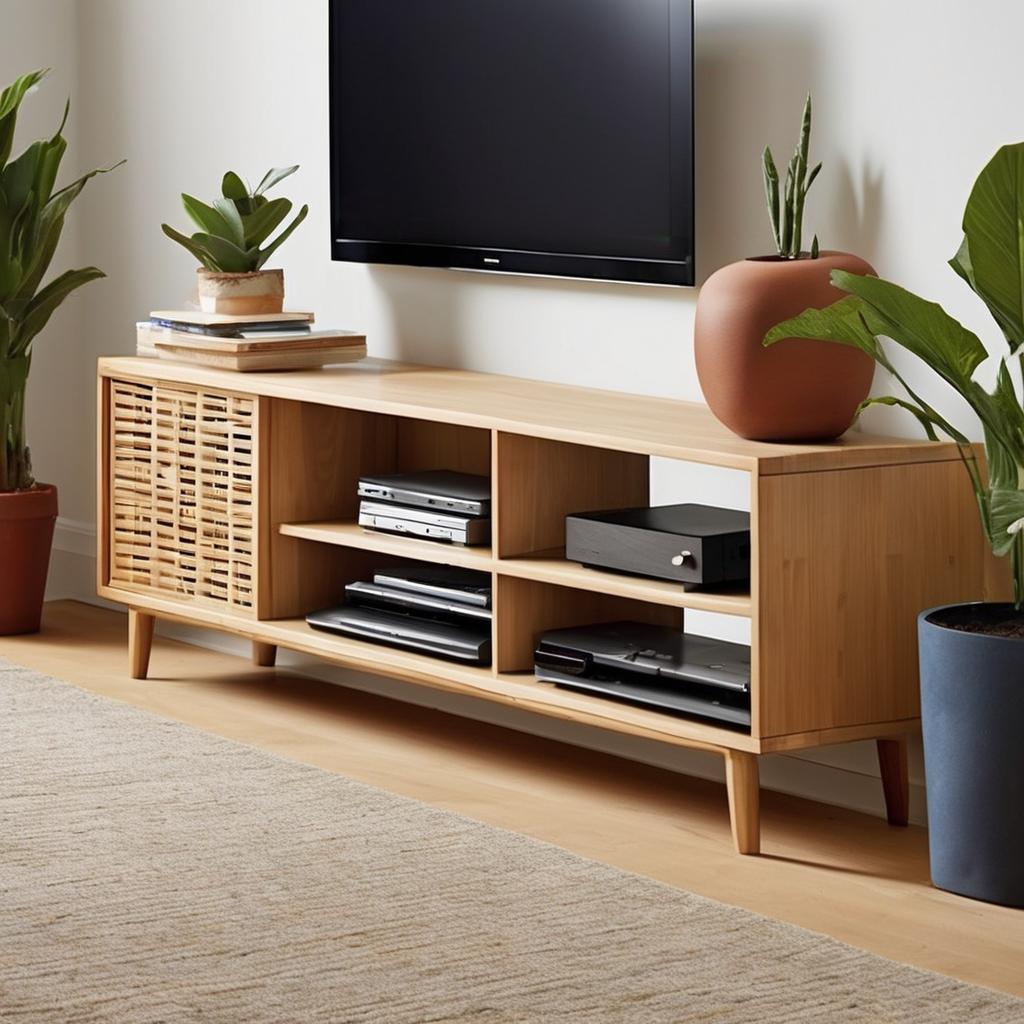 Choose multifunctional furniture to hide tech and save space with smart storage