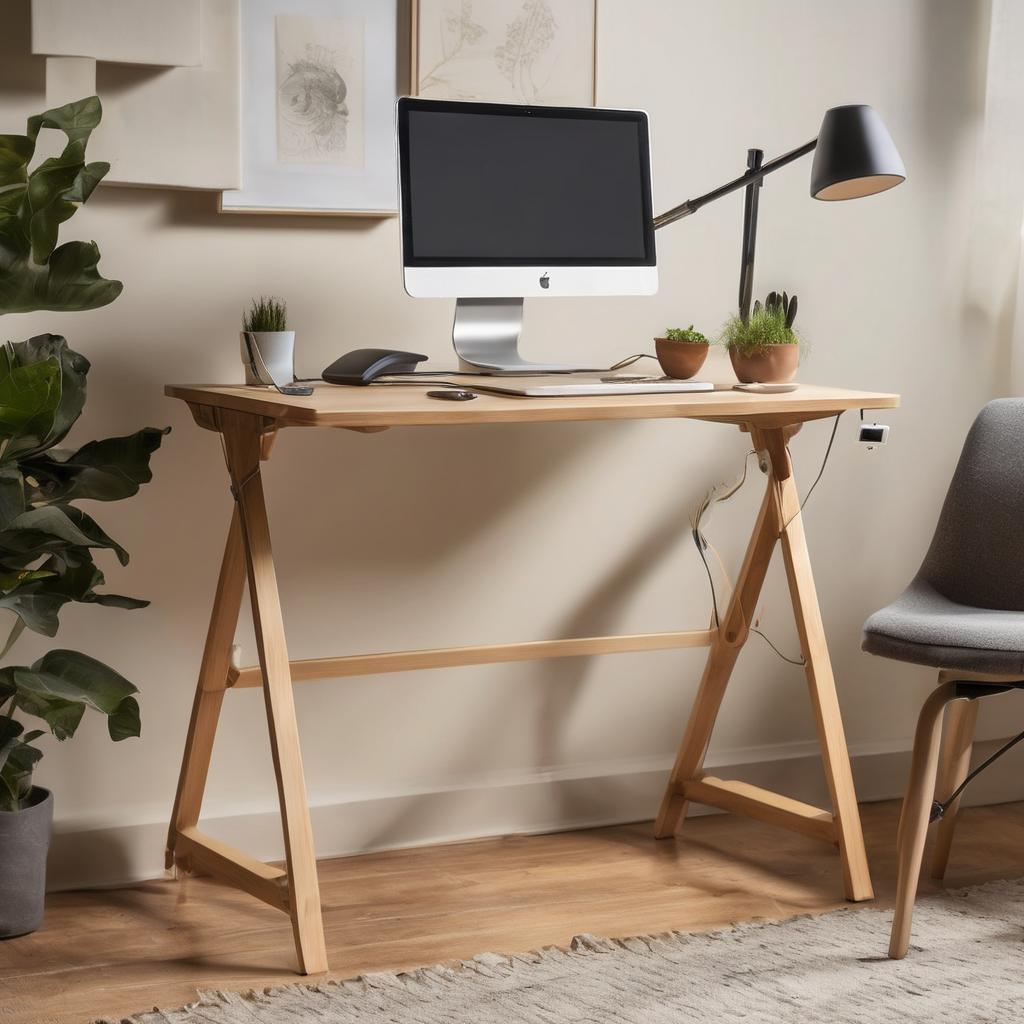 Compact standing desk corner for small homes