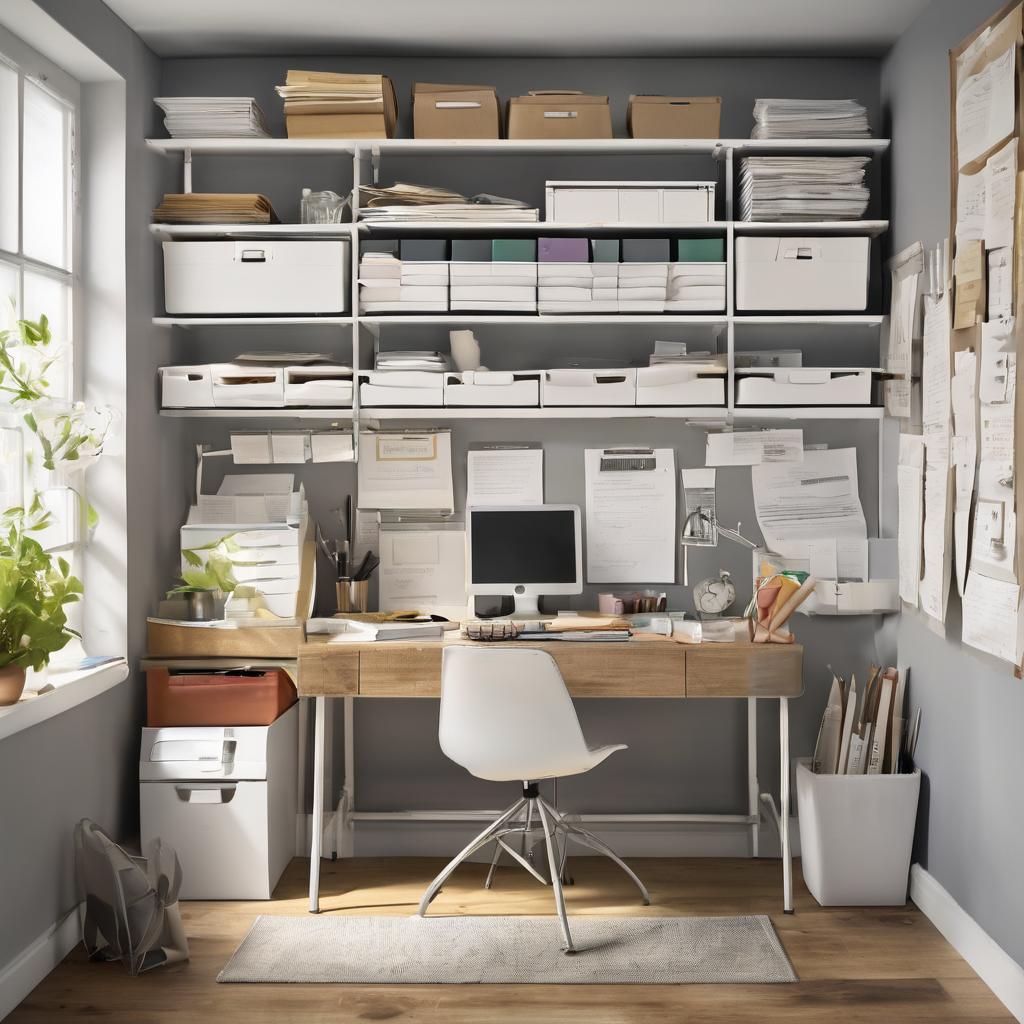 Decluttered productivity desk for peaceful efficiency