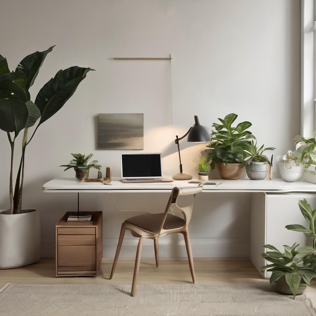 Japanese inspired minimalist desk for calm focus