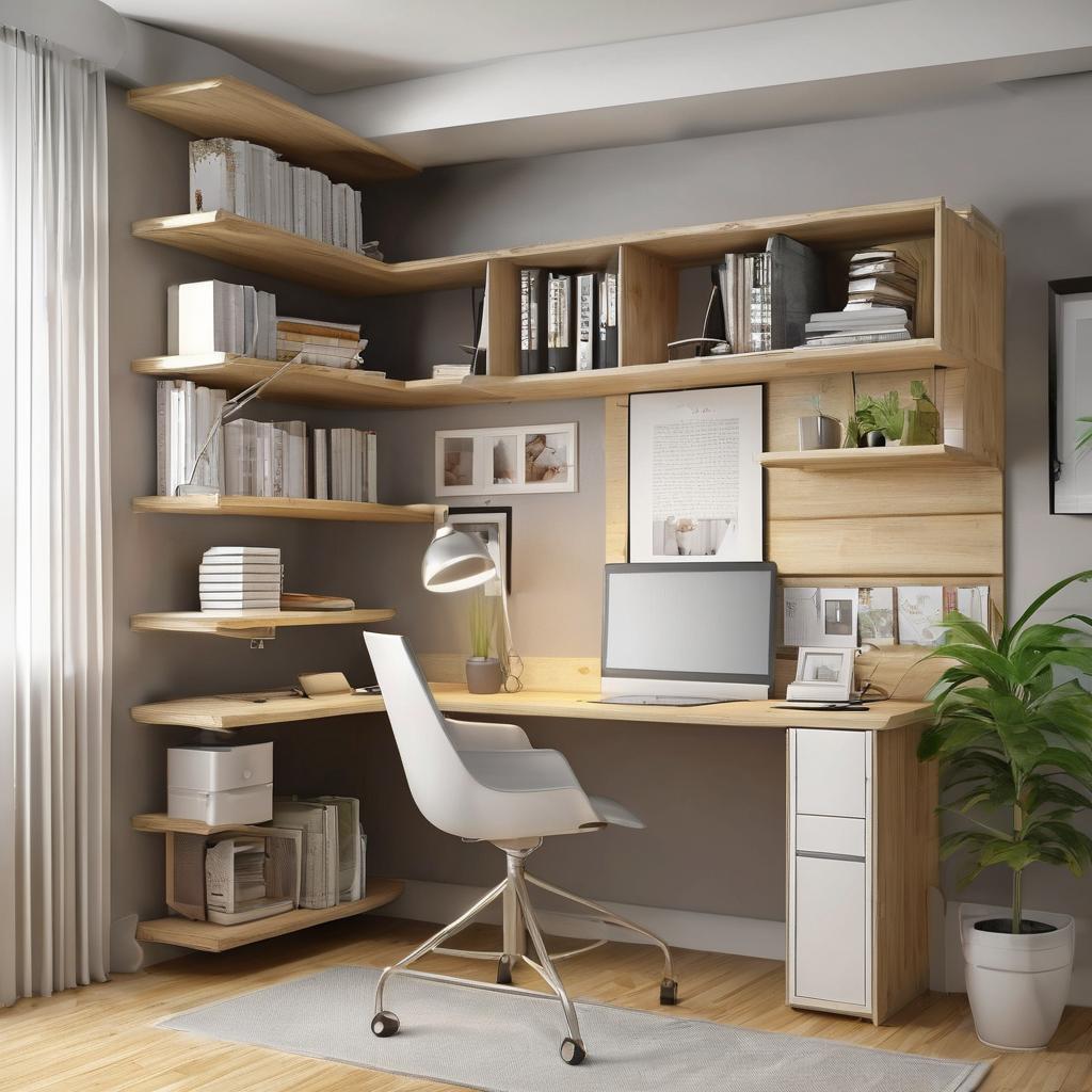 L shaped desk layout for corner productivity