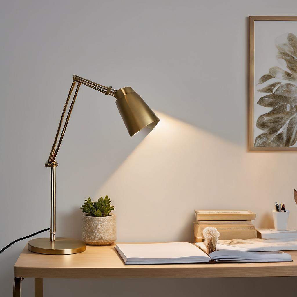 Minimal desk lamp with warm light
