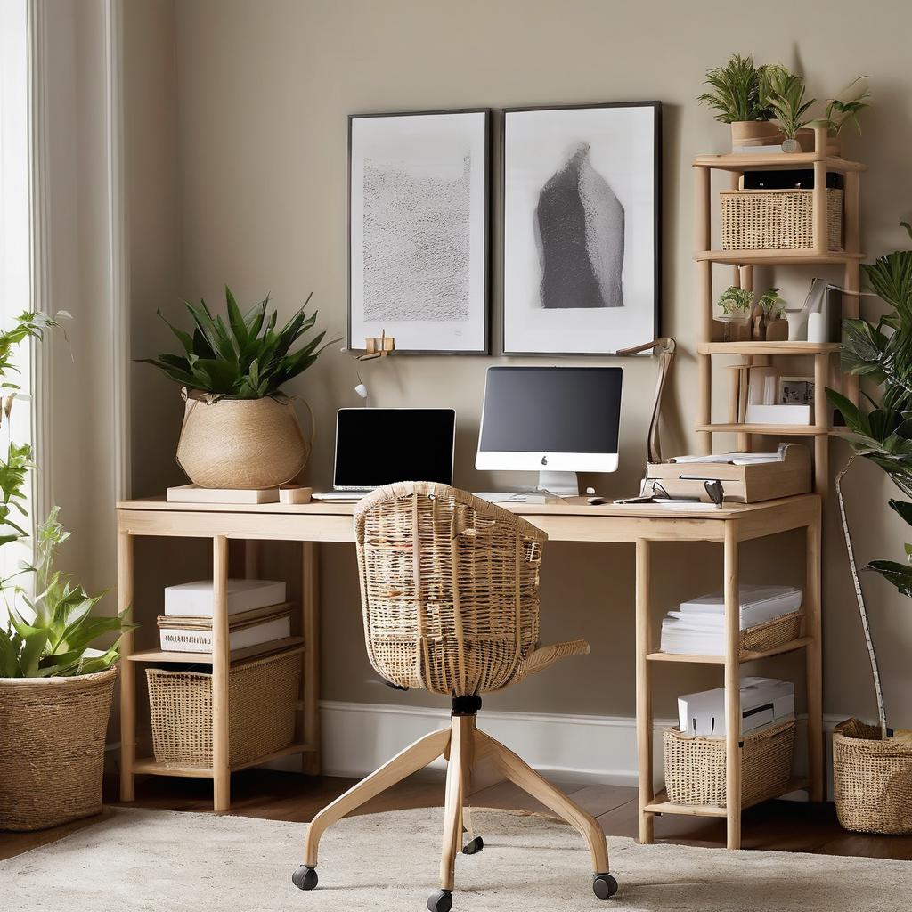 Minimal home office desk setup for functionality