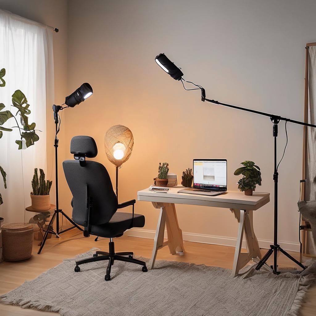 Minimalist Streaming Setup with Warm Accents