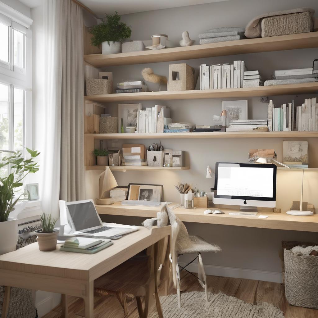 Parallel desk layout for shared home office