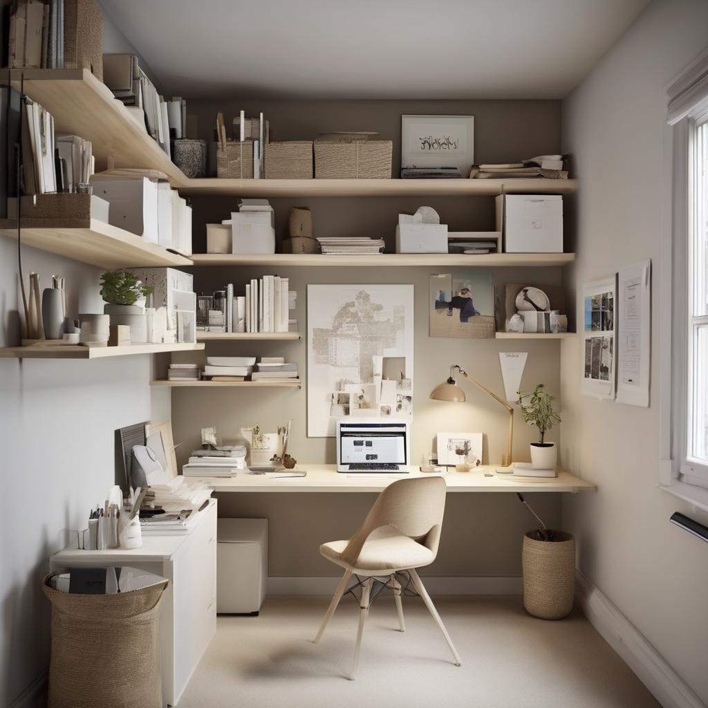 Vertical desk layout for very small apartments